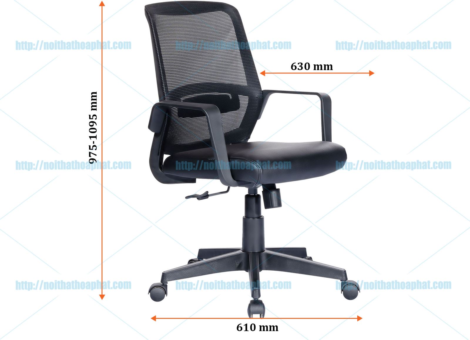 Kích thước ghế lưới GL120