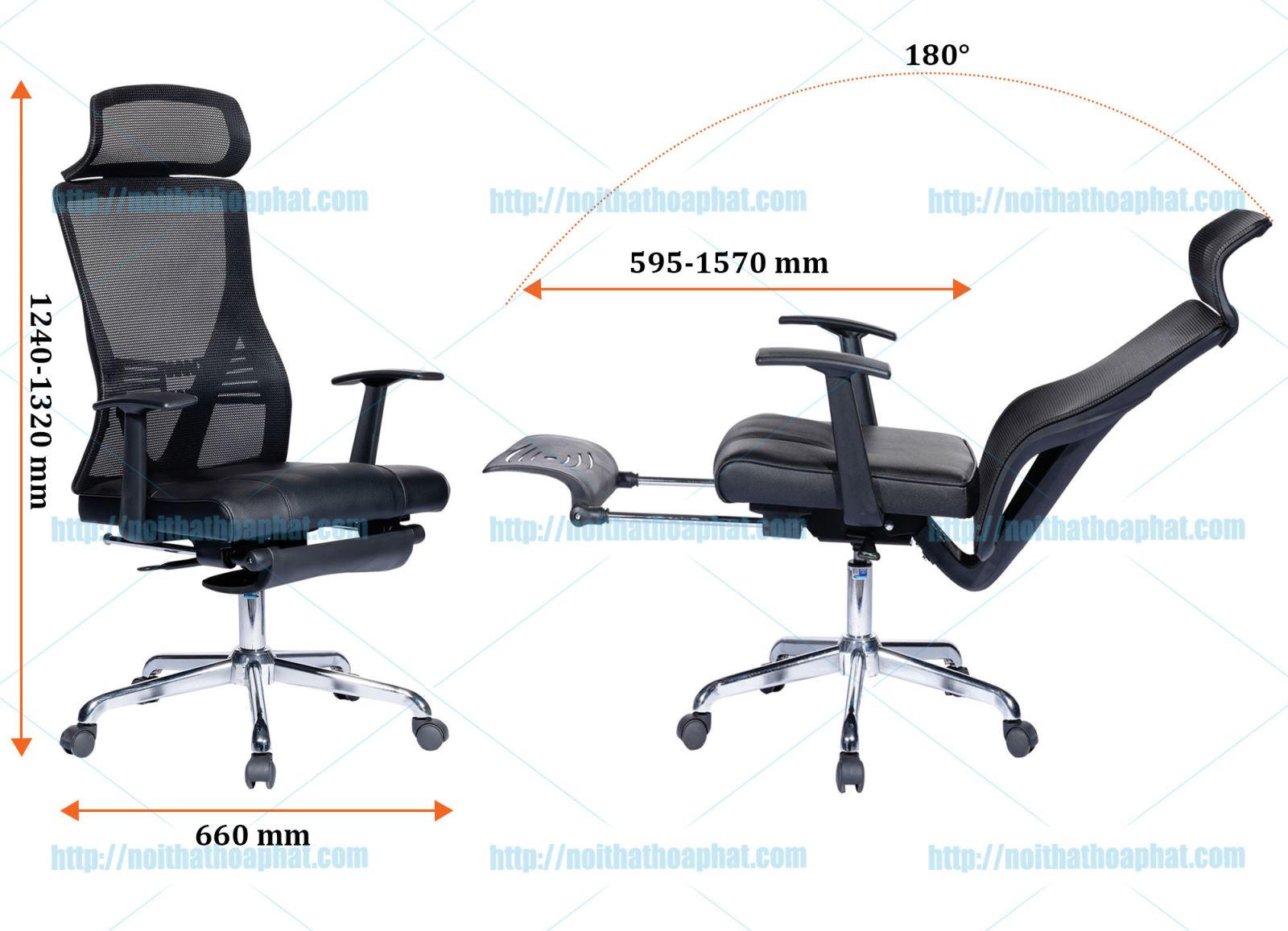 Kích thước ghế lưới GL334