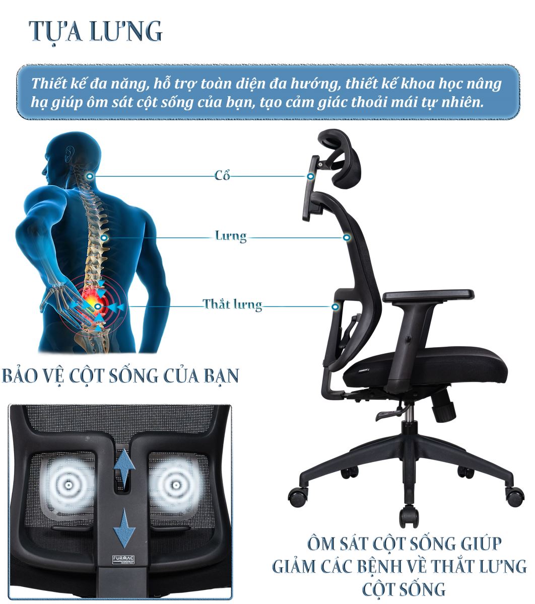 Tựa lưng ghế lưới FMX828