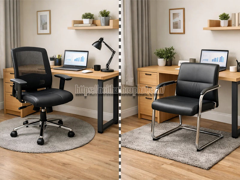 nên chọn ghế xoay hay ghế chân quỳ cho phòng nhỏ