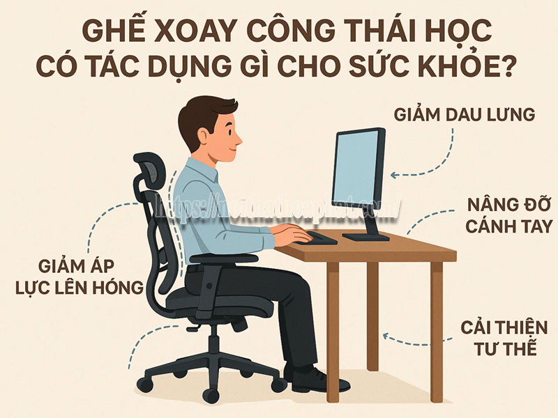 ghế xoay công thái học có tác dụng gì cho sức khỏe