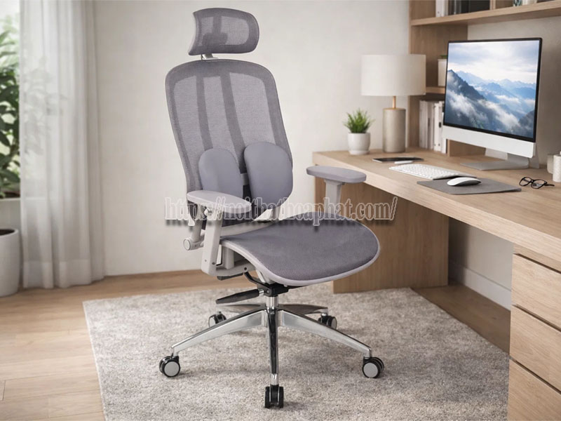 decor góc làm việc tại nhà với ghế xoay