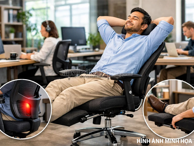 ghế xoay Hòa Phát có phù hợp ngồi lâu không