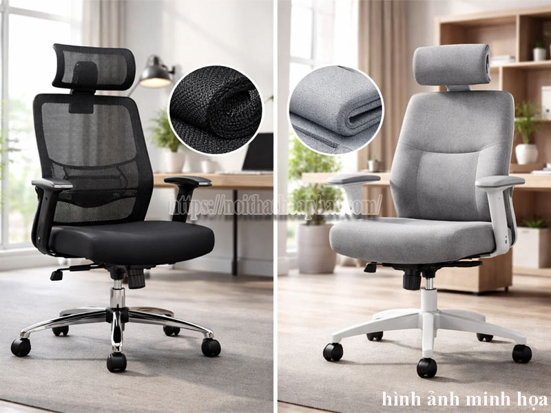 So sánh ghế lưới và ghế nỉ văn phòng