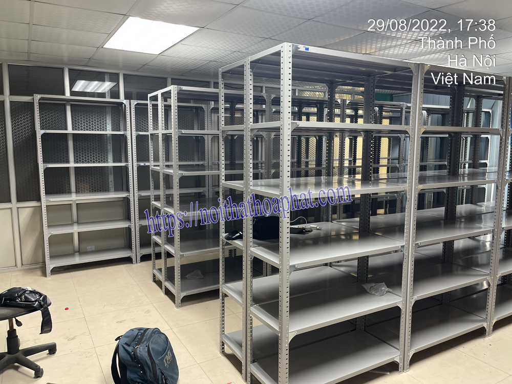Hình ảnh thực tế 30 giá sắt thư viện GS1B tại Khu công nghiệp Nam Thăng Long, Bắc Từ Liêm, Hà Nội