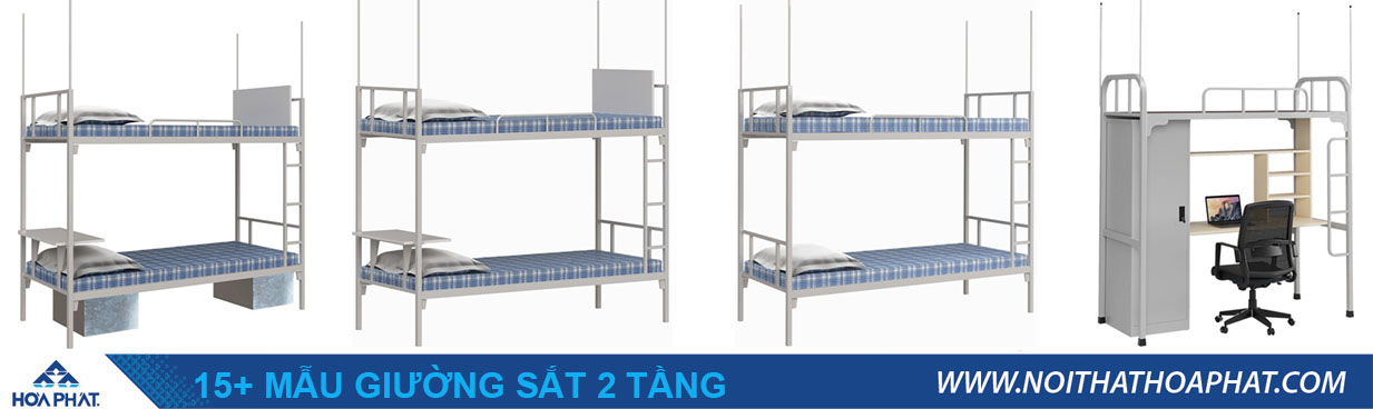 mẫu giường sắt 2 tầng hòa phát