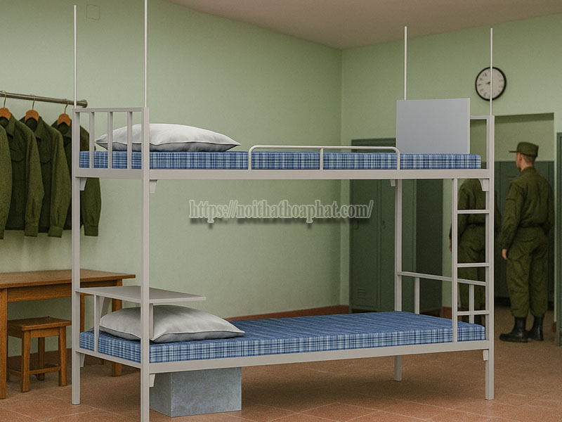 giường tầng sắt Hòa Phát cho quân đội
