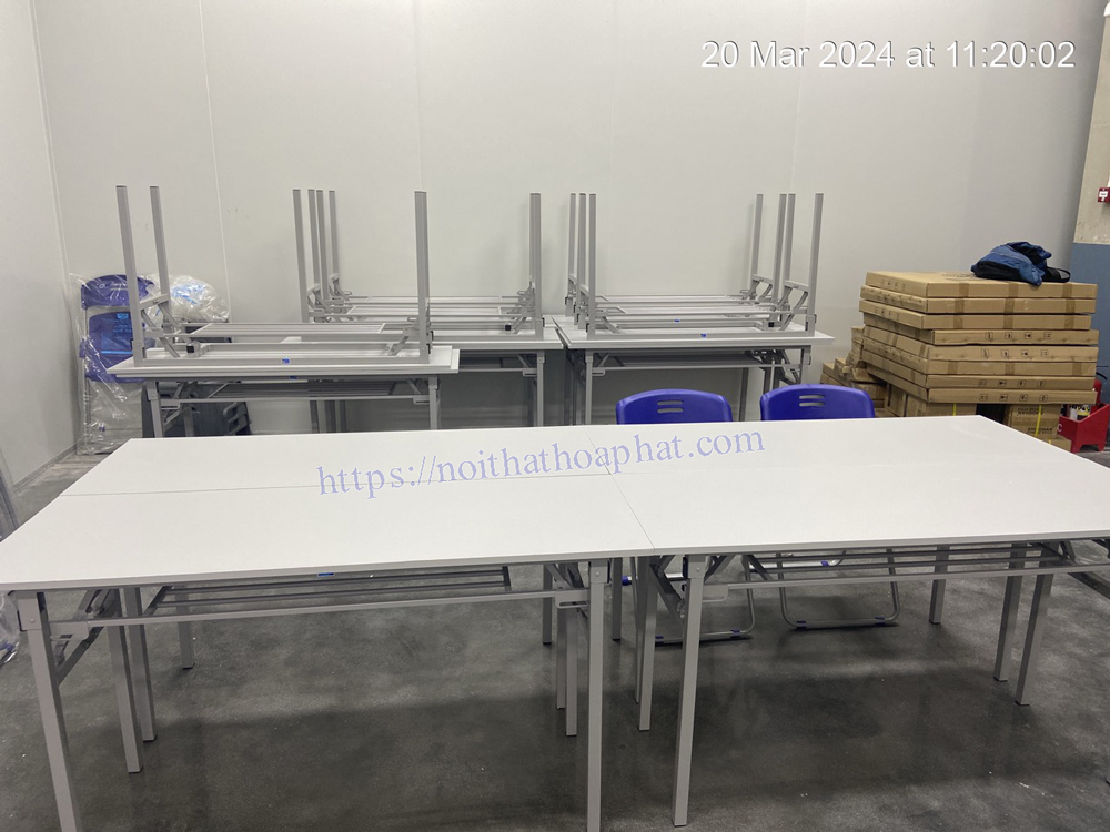 Hình ảnh thực tế bàn gấp Hòa Phát BG06-514 có ngăn