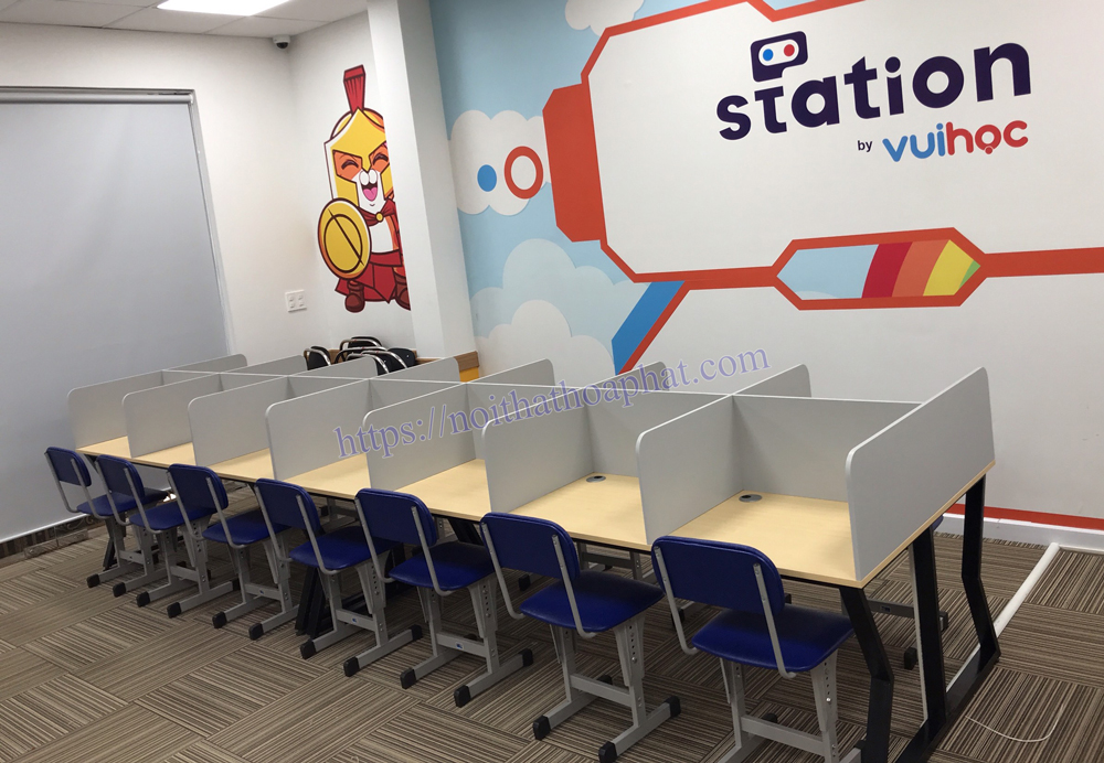 Lắp đặt 50 bộ bàn ghế học sinh Hòa Phát BHS03 tại La Khê, Hà Đông, Hà Nội