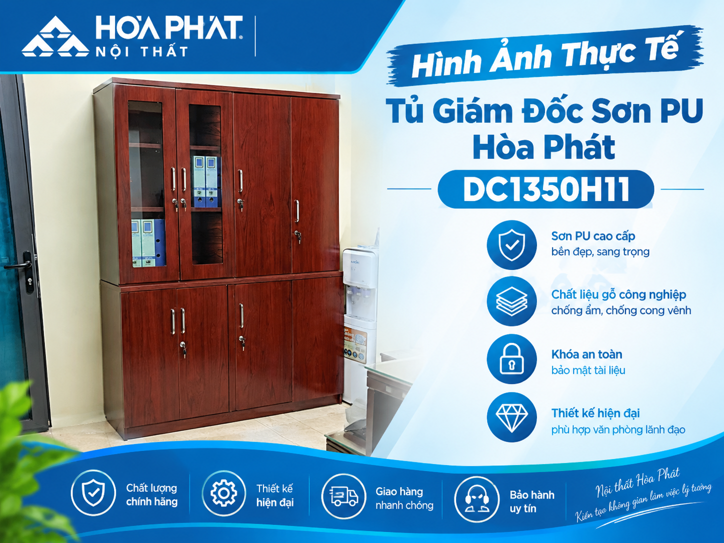 Hình Ảnh Thực Tế Tủ Giám Đốc Sơn PU DC1350H11