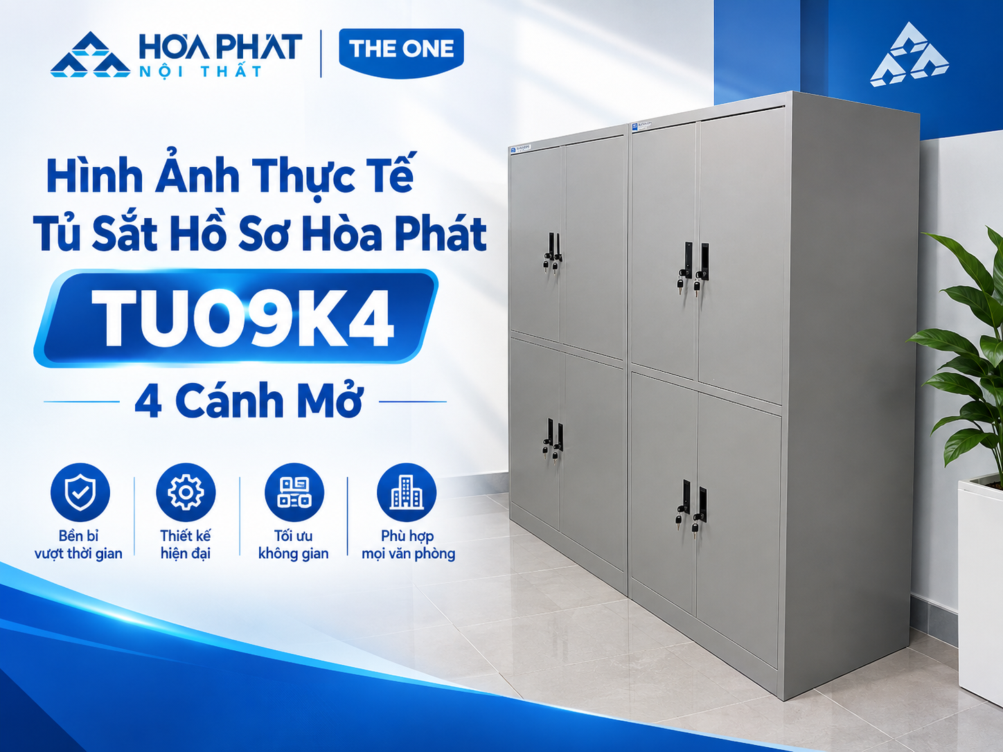 Hình Ảnh Thực Tế Tủ Sắt Hồ Sơ Hòa Phát TU09K4