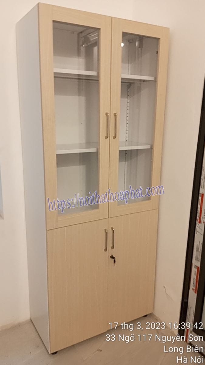 Hình ảnh thực tế tủ sắt cánh gỗ TU09K3GM