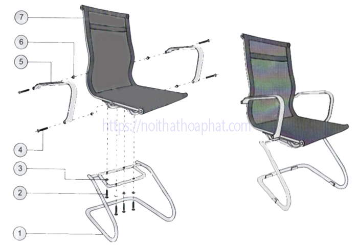 Hướng dẫn lắp đặt ghế chân quỳ Hòa Phát GL403