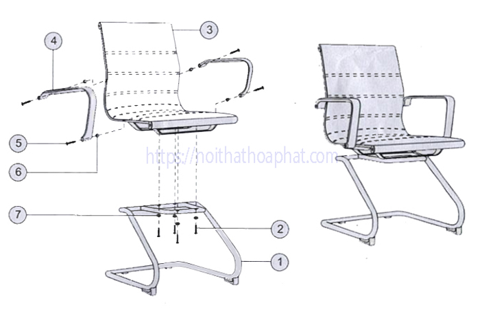Hướng dẫn lắp đặt ghế phòng họp Hòa Phát GL406
