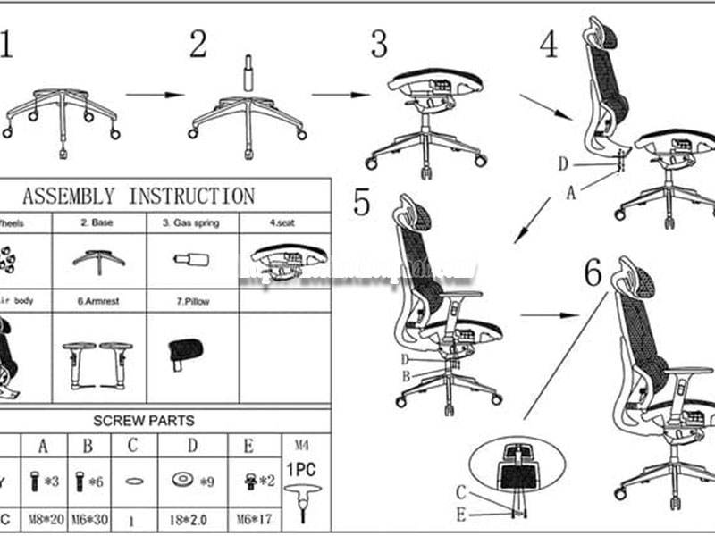cách lắp ghế công thái học