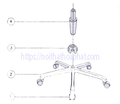 Hướng dẫn lắp đặt ghế xoay lưới Hòa Phát GL327