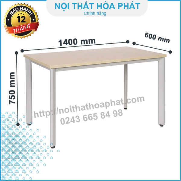 Kích thước bàn làm việc chân sắt Hòa Phát HR140SC7
