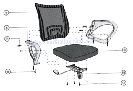 Hướng dẫn lắp đặt ghế lưới hòa phát GL113