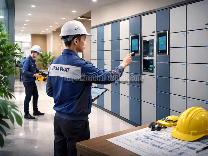 nội thất Hòa Phát đơn vị thi công smart locker uy tín