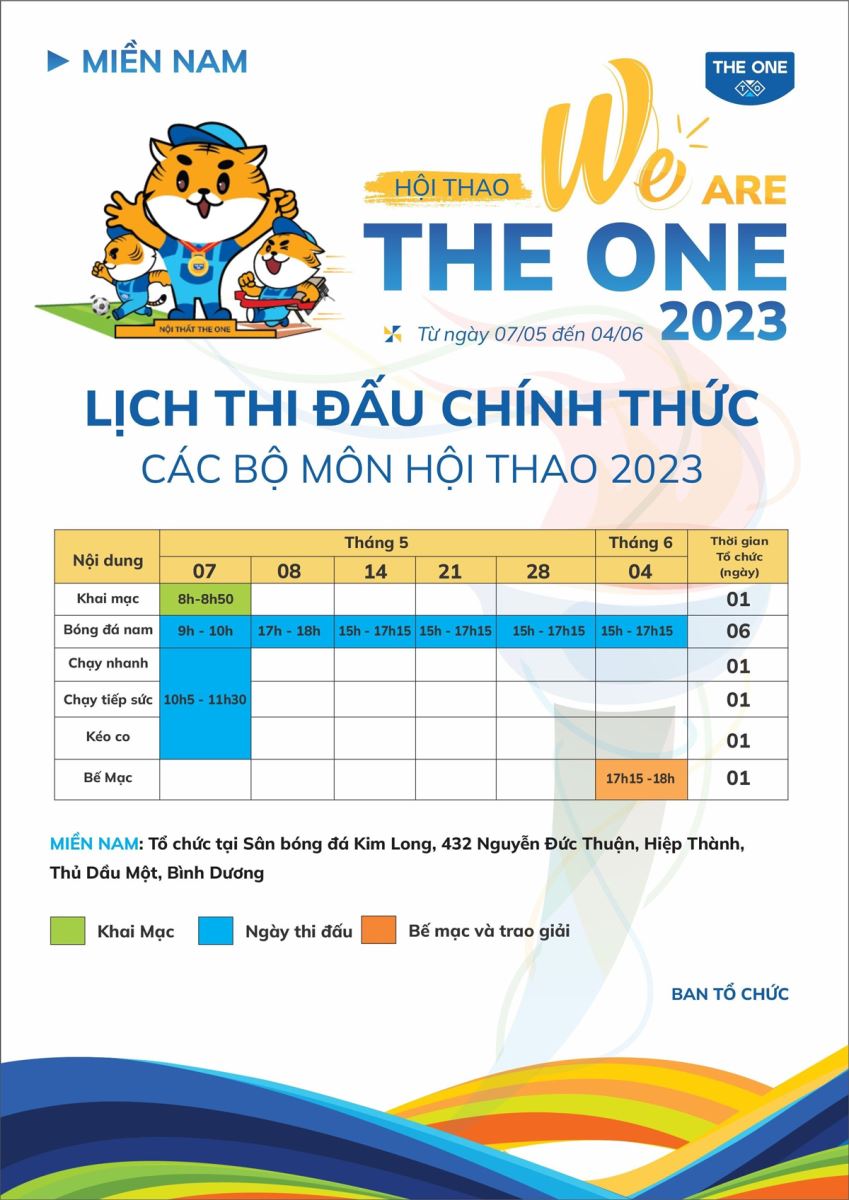 Lịch thi đấu các môn Hội thao WE ARE THE ONE 2023