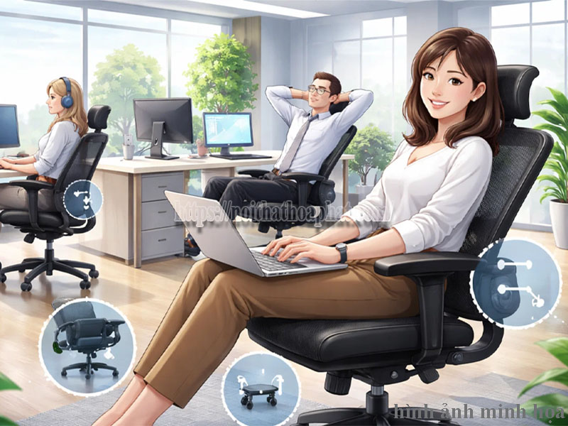 vì sao dân văn phòng nên dùng ghế xoay