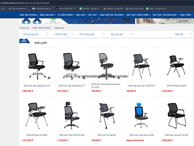 mua ghế lưới Hòa Phát chính hãng online ở đâu