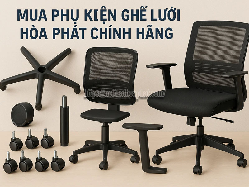 mua phụ kiện ghế lưới Hòa Phát chính hãng