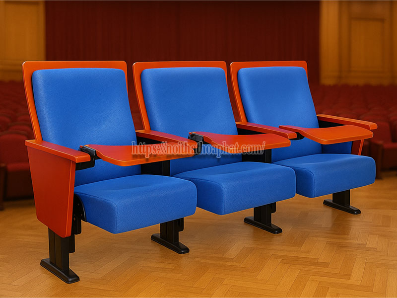 Phân tích ưu nhược điểm của ghế hội trường chân sắt và chân gỗ