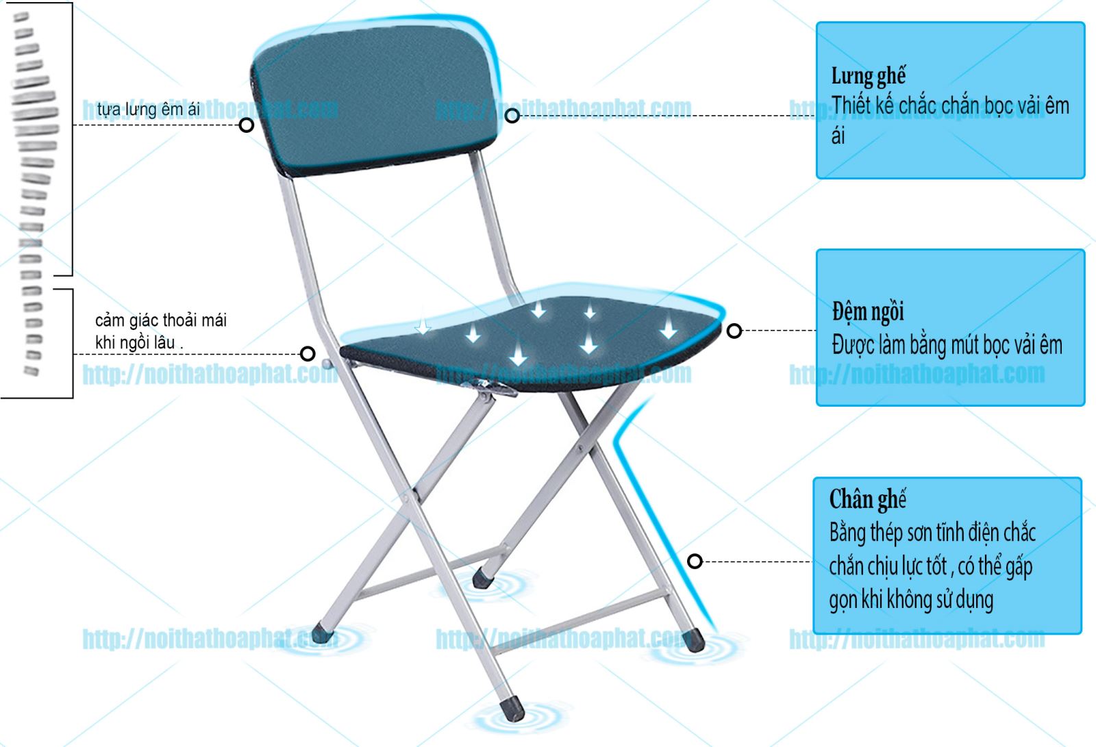 Ghế gấp Hòa Phát G136