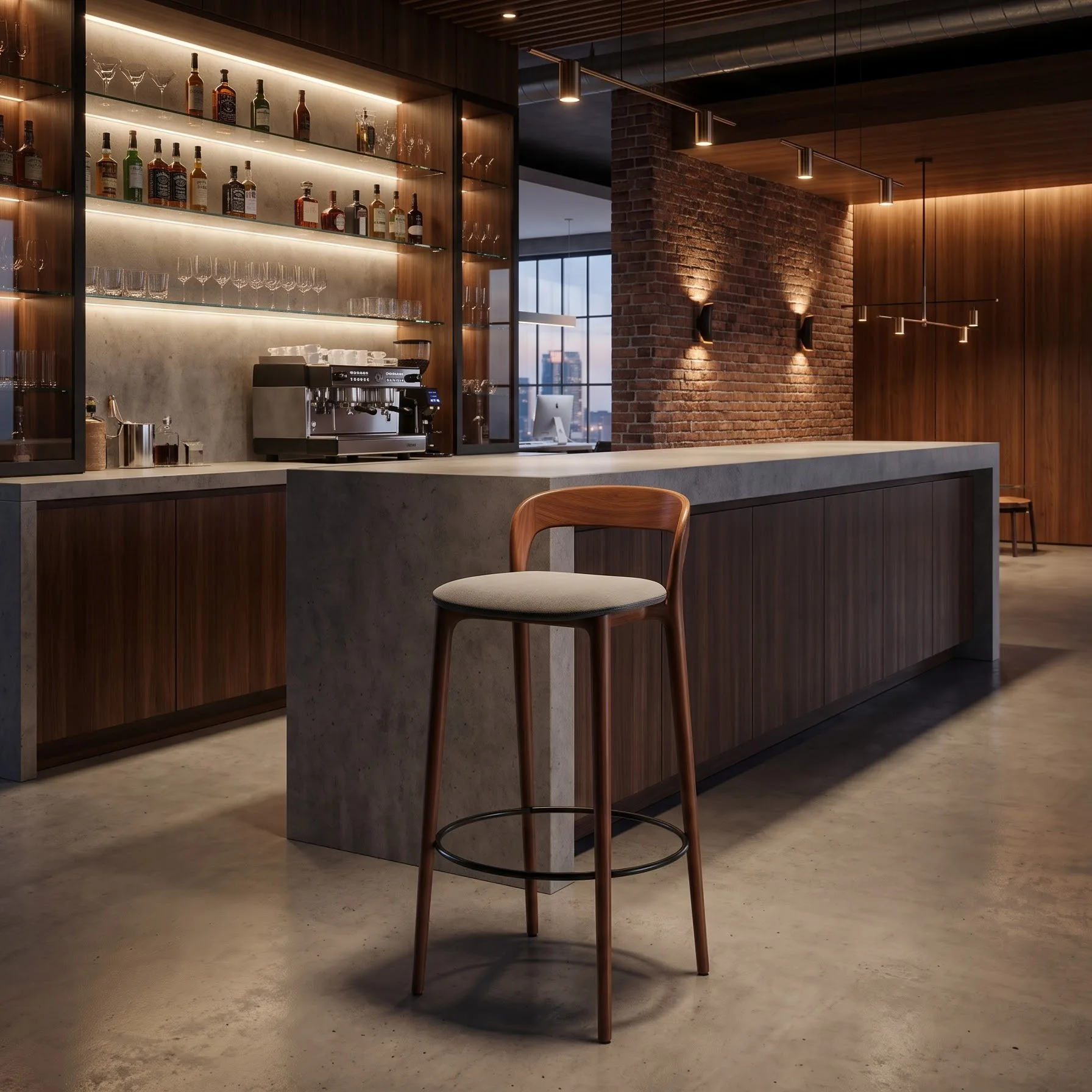 Ghế Quầy Bar TGTN18 Khung Gỗ Tự Nhiên Cao Cấp