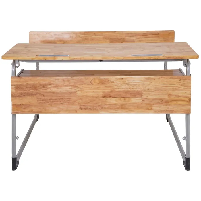 Bàn học sinh liền ghế khung thép BHS49
