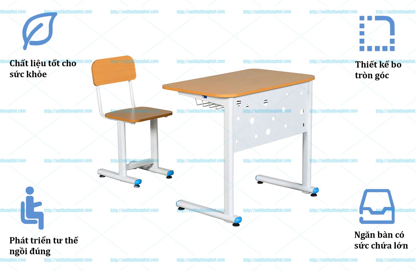 Bộ bàn ghế học sinh tiểu học BHS25-GHS25