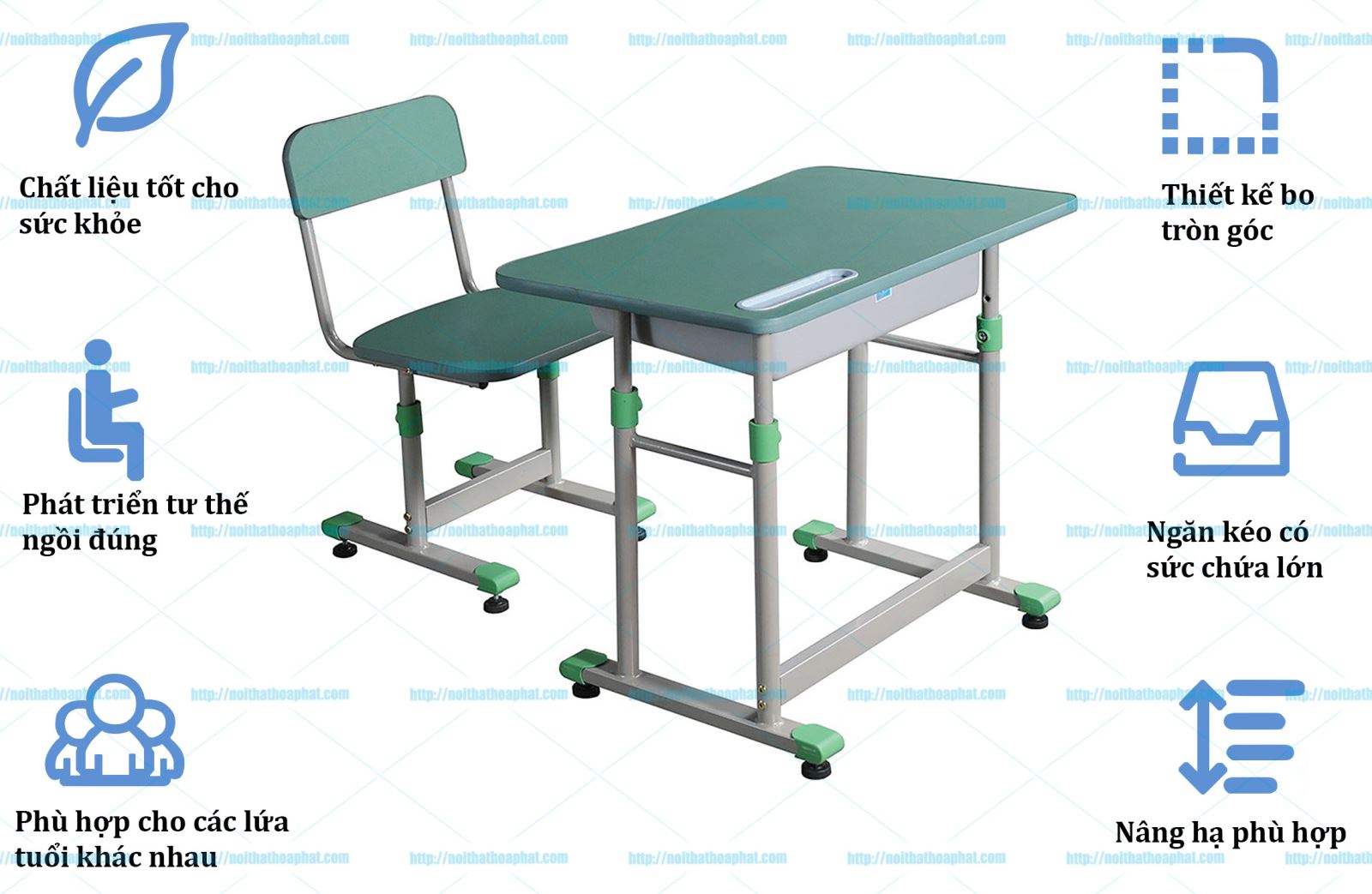 bàn ghế học sinh Hòa Phát BHS28-1