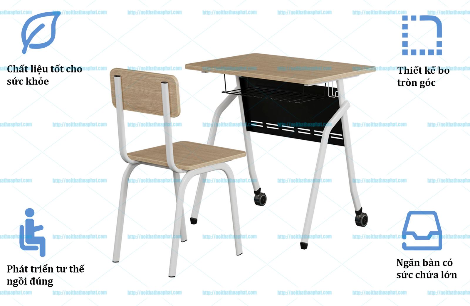 Bàn ghế học sinh hòa phát BHS41B