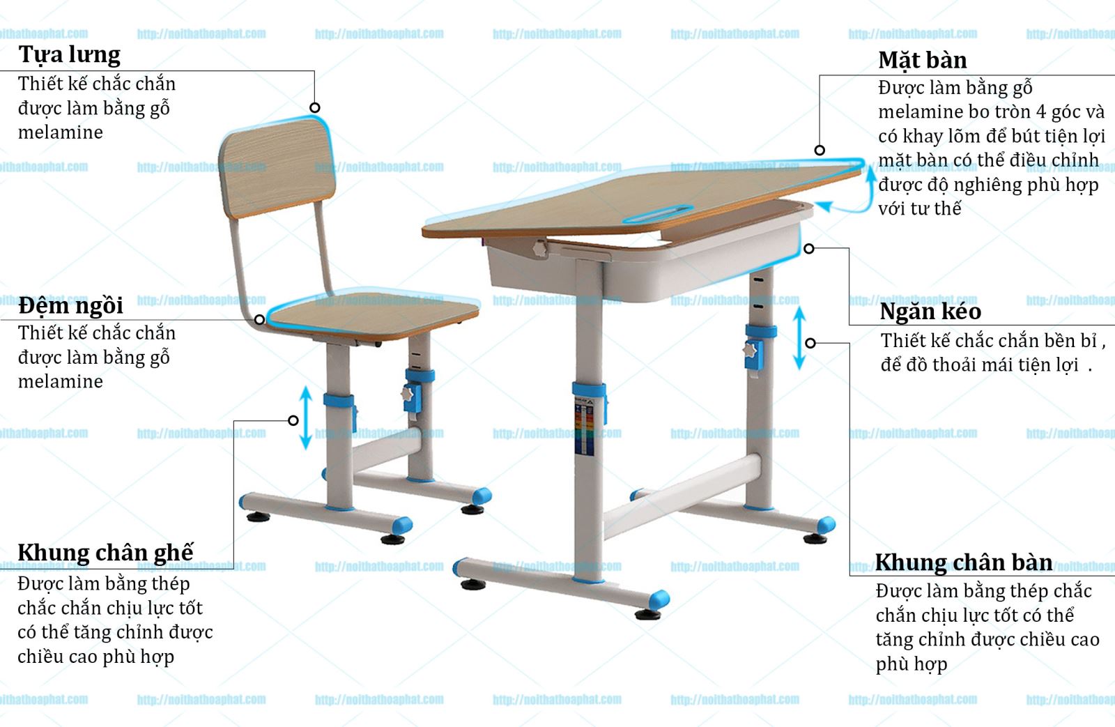 Bàn ghế học sinh hòa phát BHS29A-1