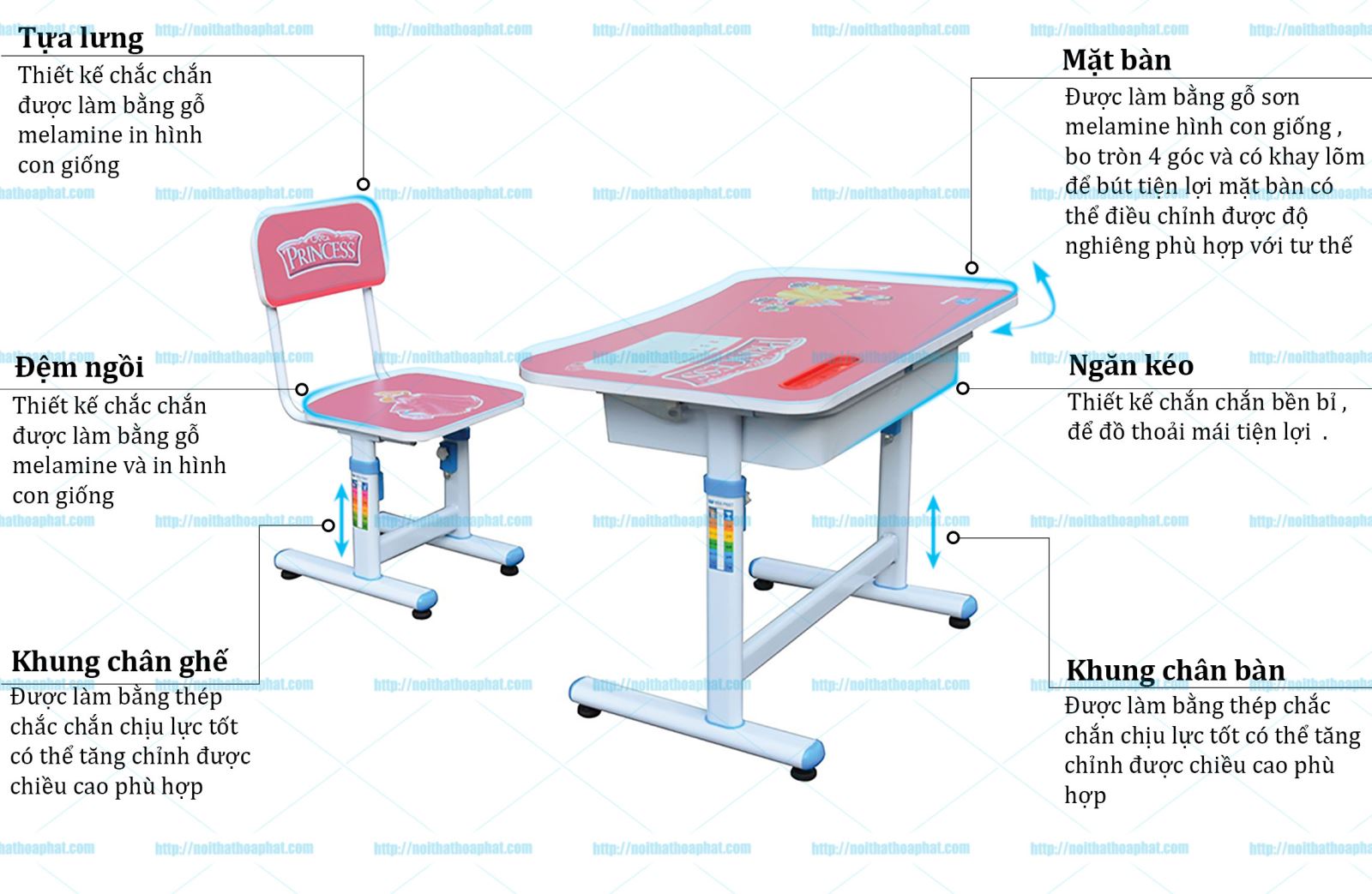 Bàn ghế học sinh hòa phát BHS29A-3