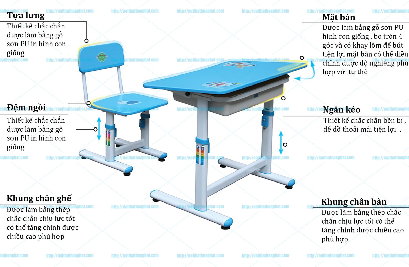Bàn ghế học sinh tiểu học BHS29B-1