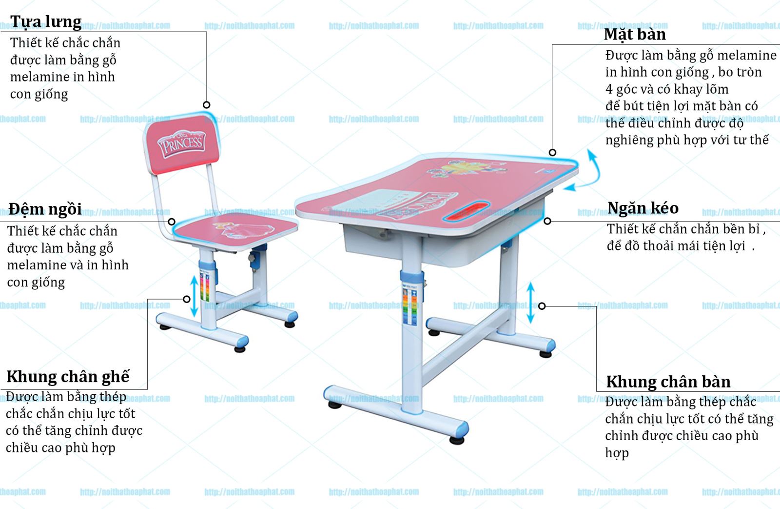Bàn ghế học sinh tiểu học BHS29B-1