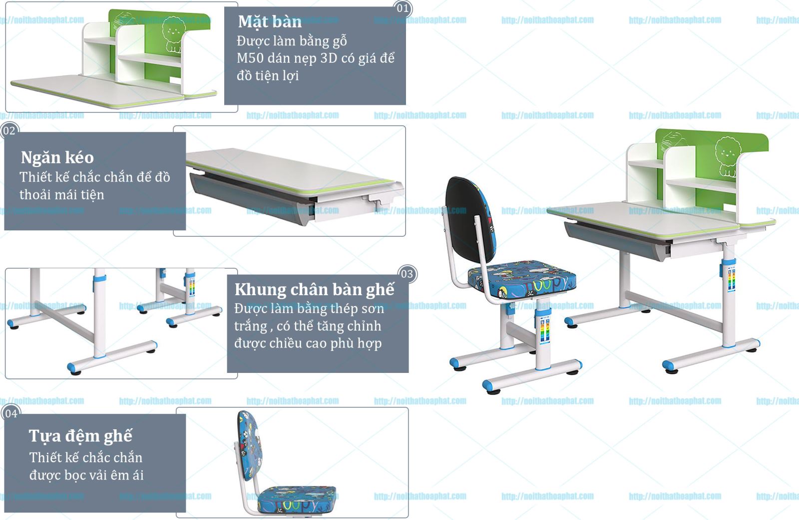 Bàn ghế học sinh tiểu học BHS31-1