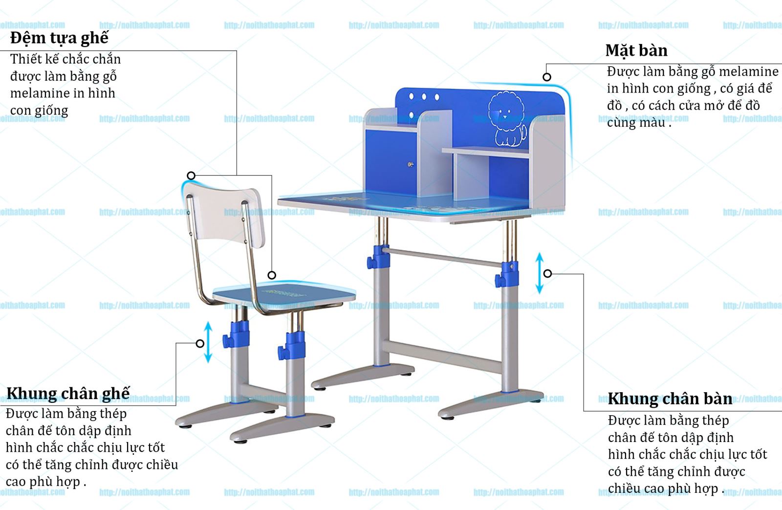 Bàn ghế học sinh tiểu học BHS20C-3