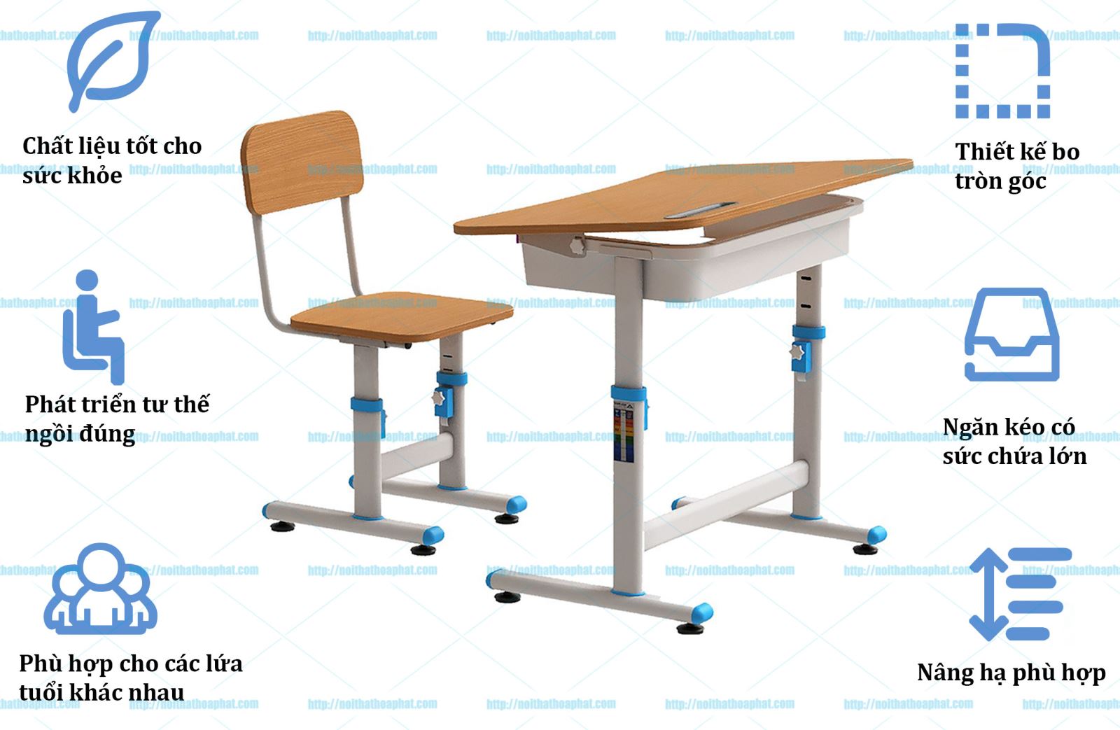 Bàn ghế học sinh tiểu học BHS29A-1