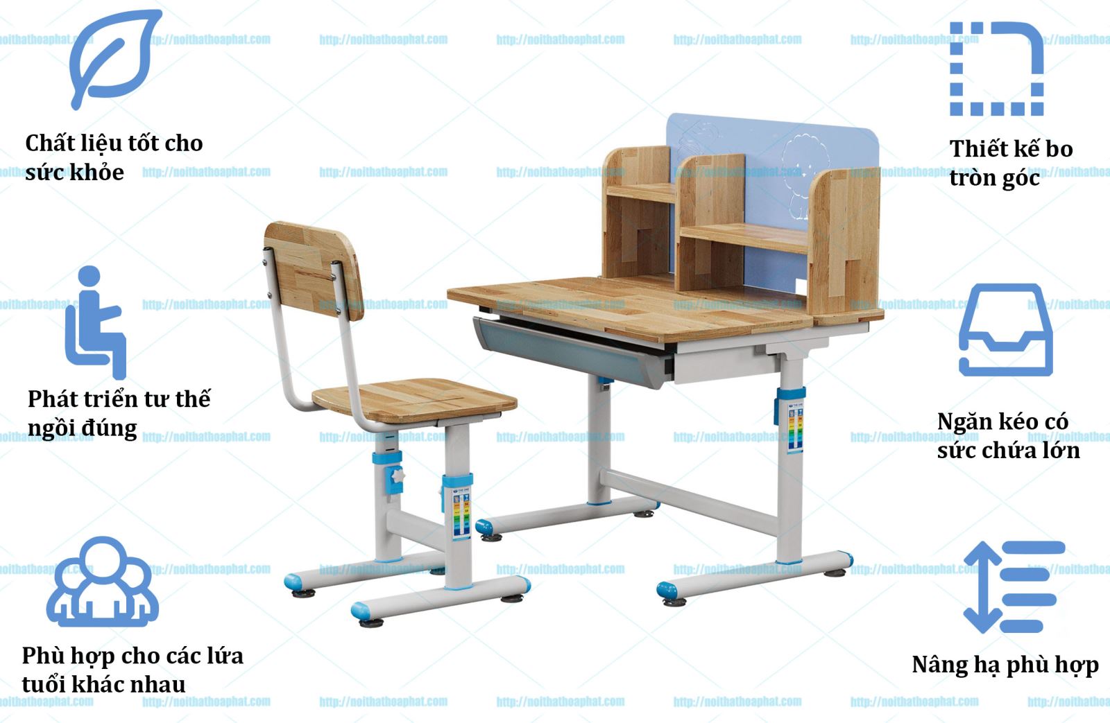 Bàn ghế học sinh Hòa Phát BHS31-4
