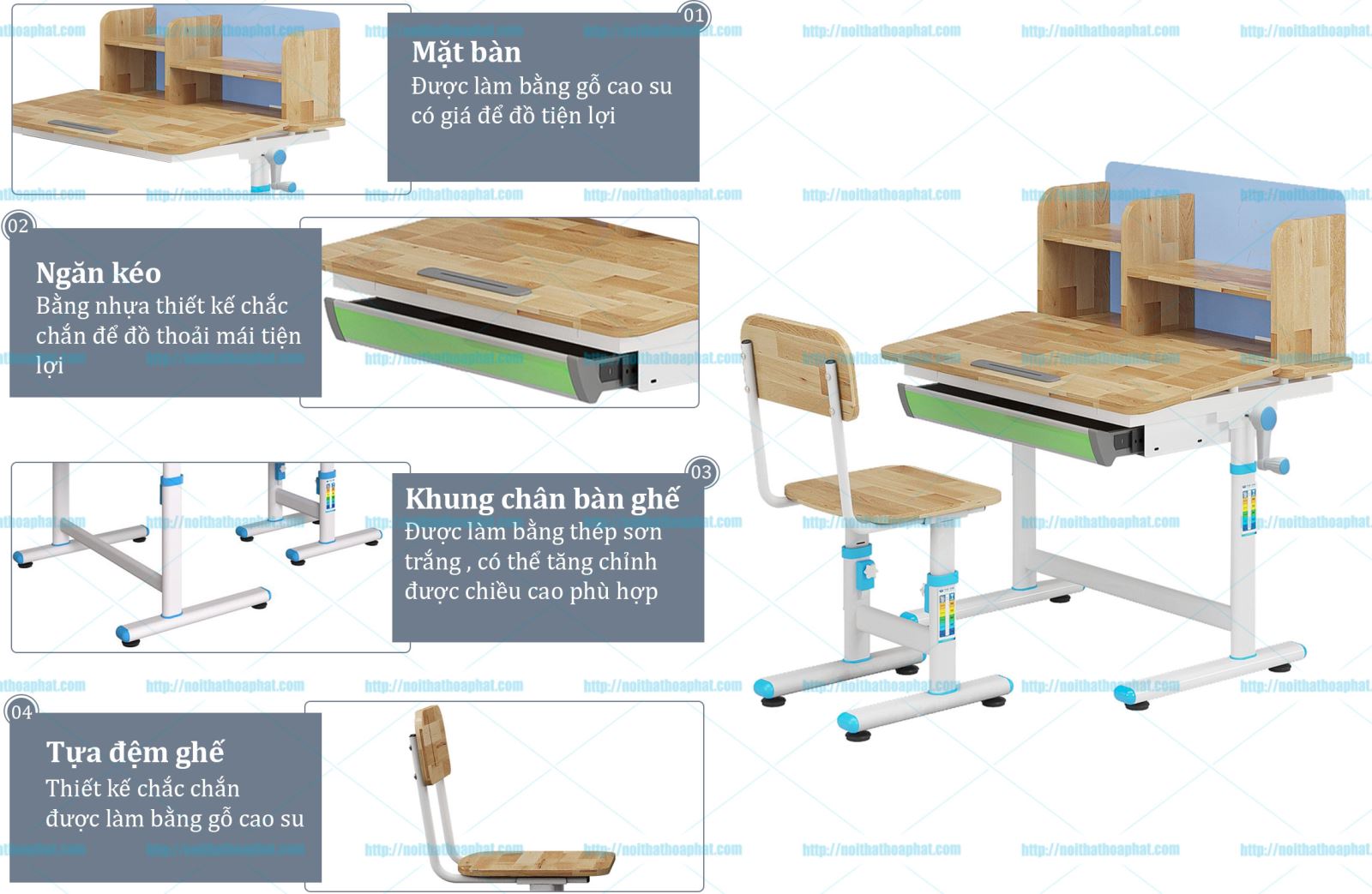 bàn ghế học sinh cấp 1 BHS32-4