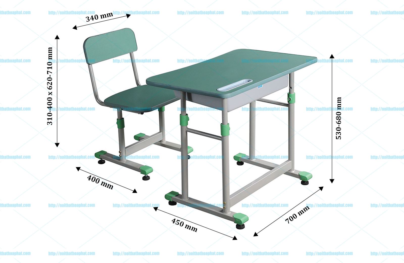 kích thước bàn ghế học sinh BHS28-1