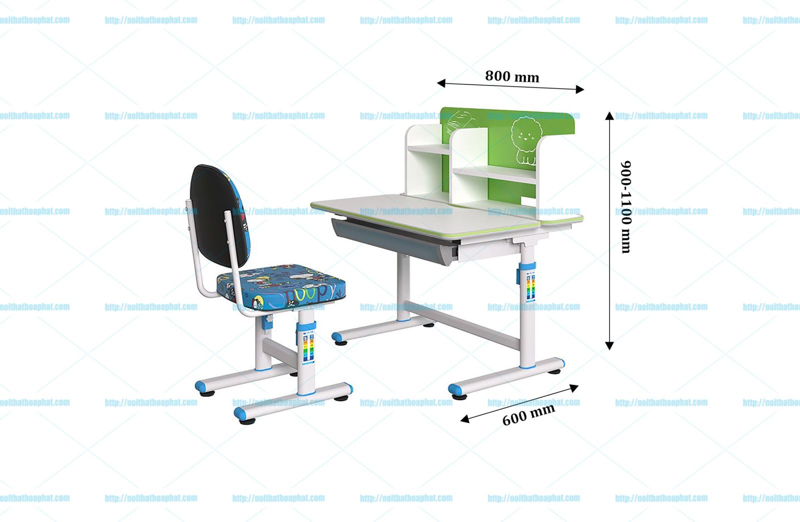 Kích thước bàn ghế học sinh BHS31-1
