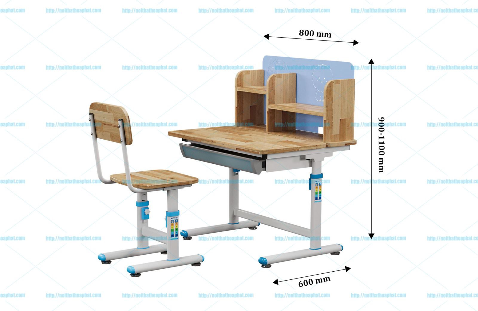 Kích thước bàn ghế học sinh BHS31-4
