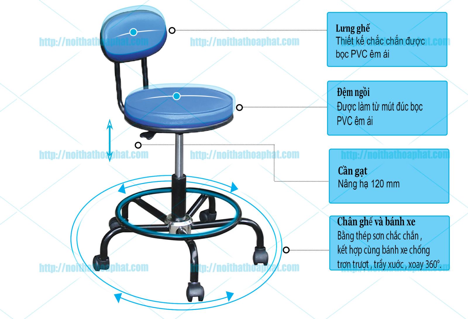 Ghế phòng chức năng GCN102T