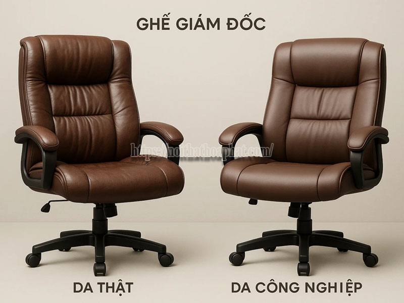 so sánh ghế giám đốc da thật và da công nghiệp