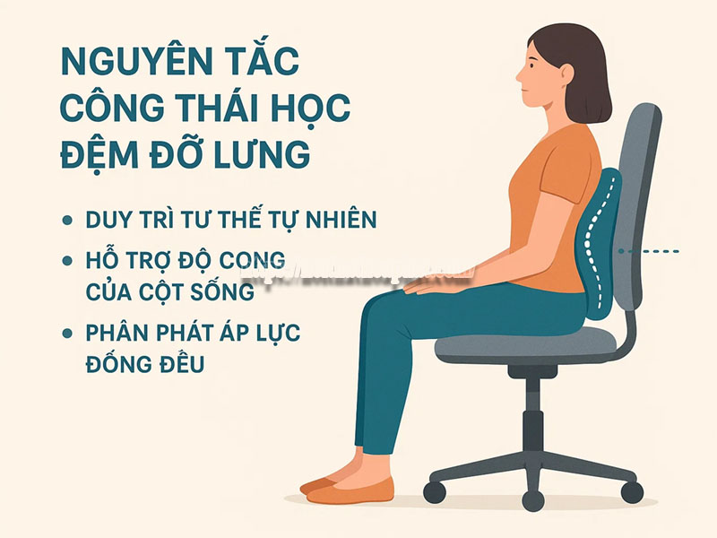 nguyên tắc công thái học đệm đỡ lưng