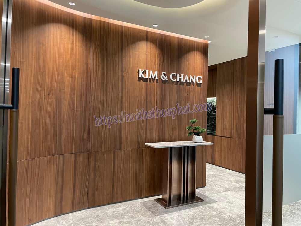 Thi công nội thất sảnh văn phòng tại Công ty Luật Hàn quốc Kim & Chang